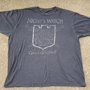 Night's Watch Game of Thrones Grey T-Shirt XXL